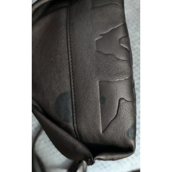 Vintage Brighton Bronze Color Leather Floral Embossed Tassel, Tag Shoulder Bag - Picture 12 of 12